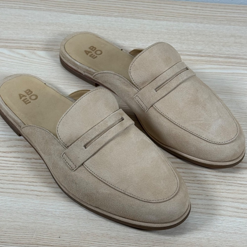 ABEO Strada Mule Cuban Sand Women's Slippers Size 8.5 Leather Made in Brazil